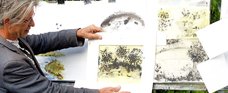 Docent tekenen, schilderen bij Bleu et Vert in de Ardennen, Frankrijk